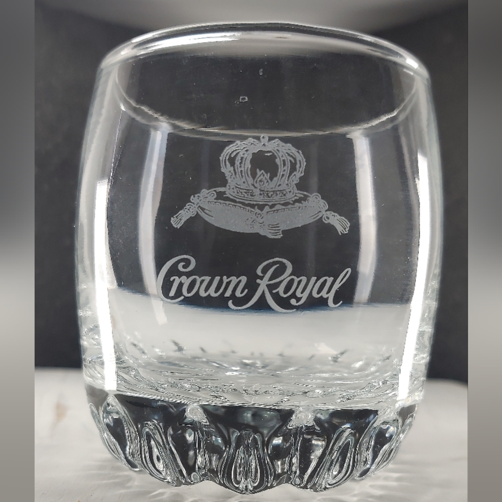 Set of Five Crown Royal Whiskey Low Ball Rocks Bourbon Glasses and Barware